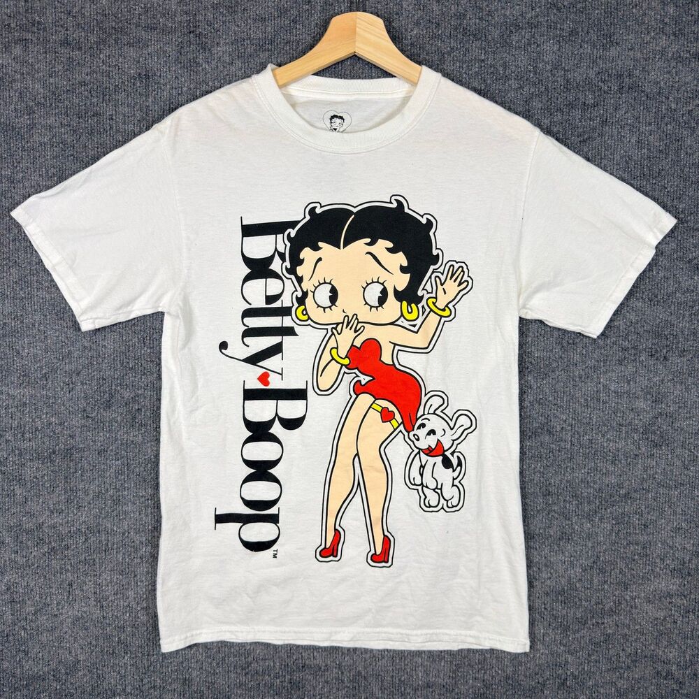 Betty Boop Mens T Shirt Size S White Graphic Tee Short Sleeve Cartoon 2021